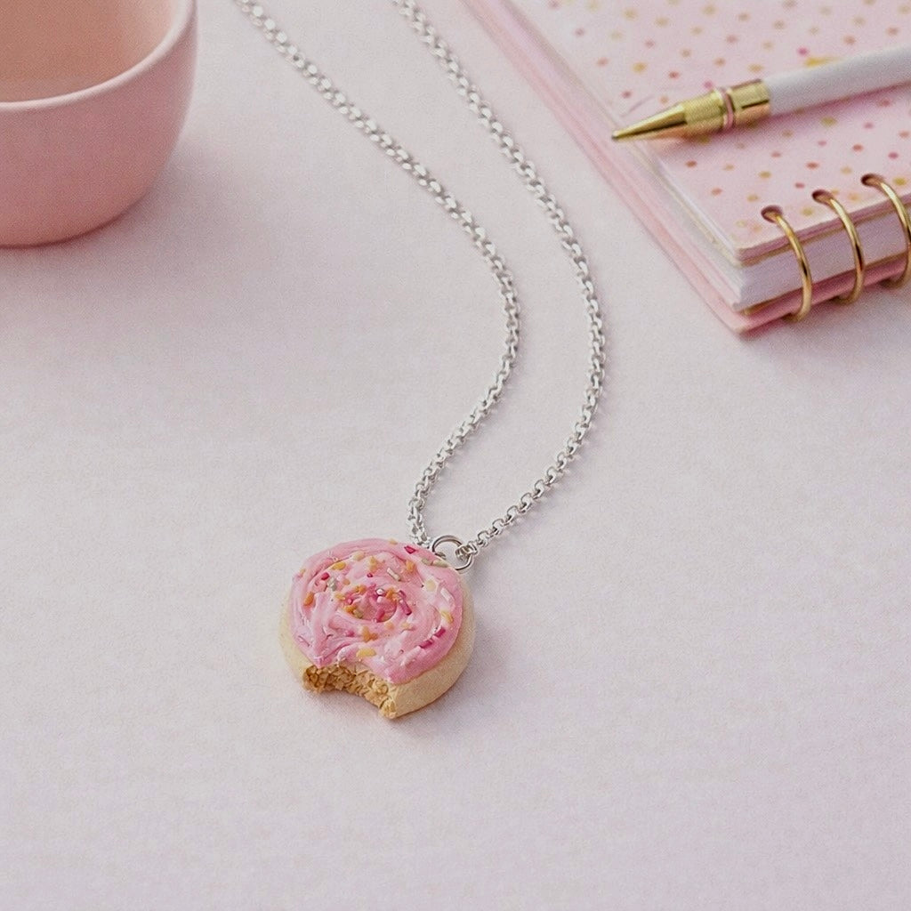 Pink Frosted Sugar Cookie Necklace