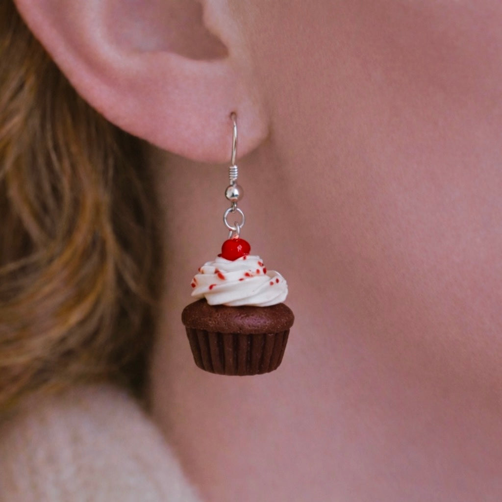 Black Forest Cupcake Earrings