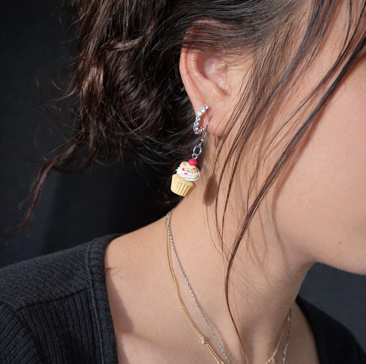 Vanilla Cupcake Dangle Earrings