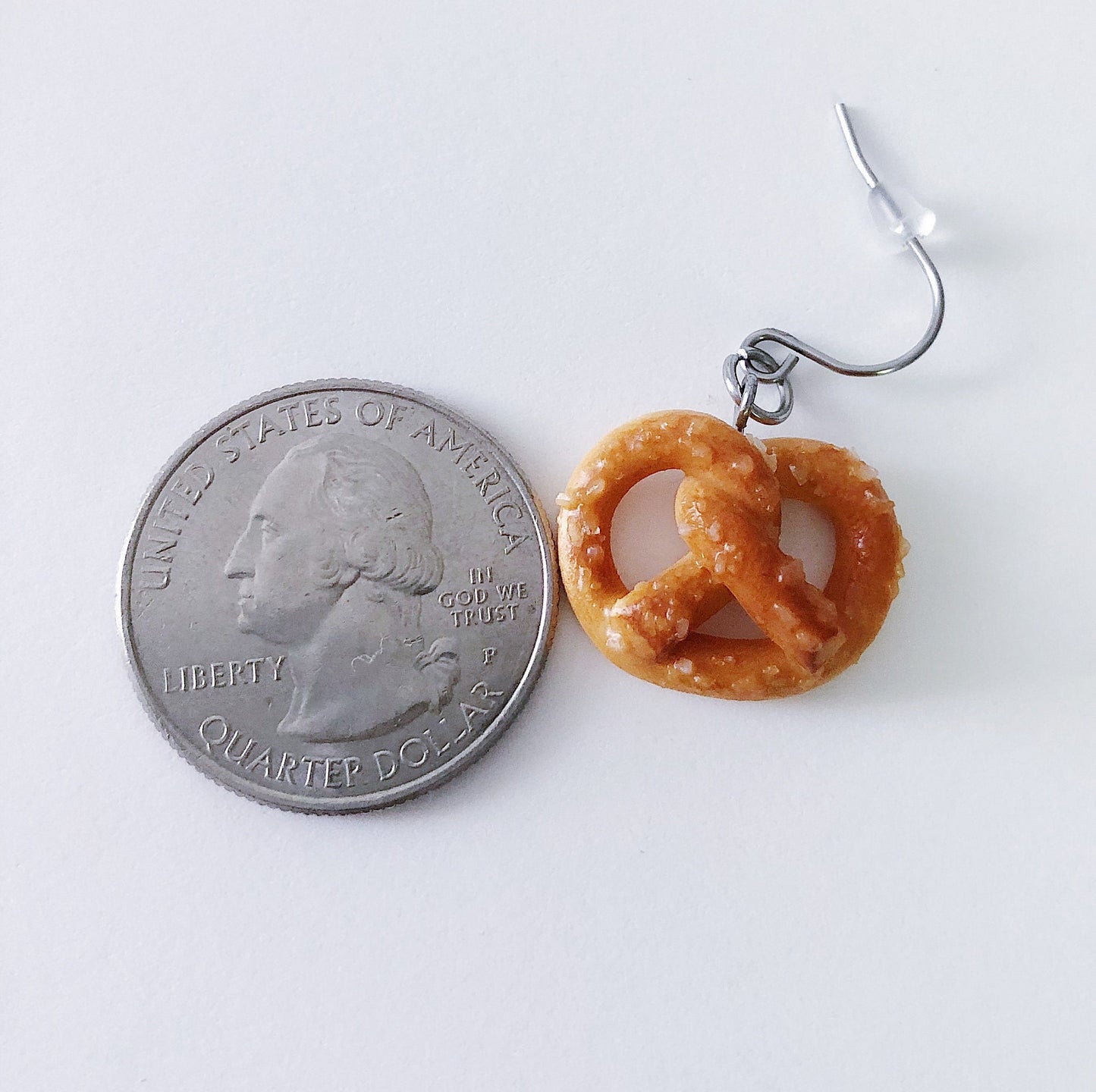 Realistic Handmade Pretzel Earrings, Funky Clay Dangle Earrings
