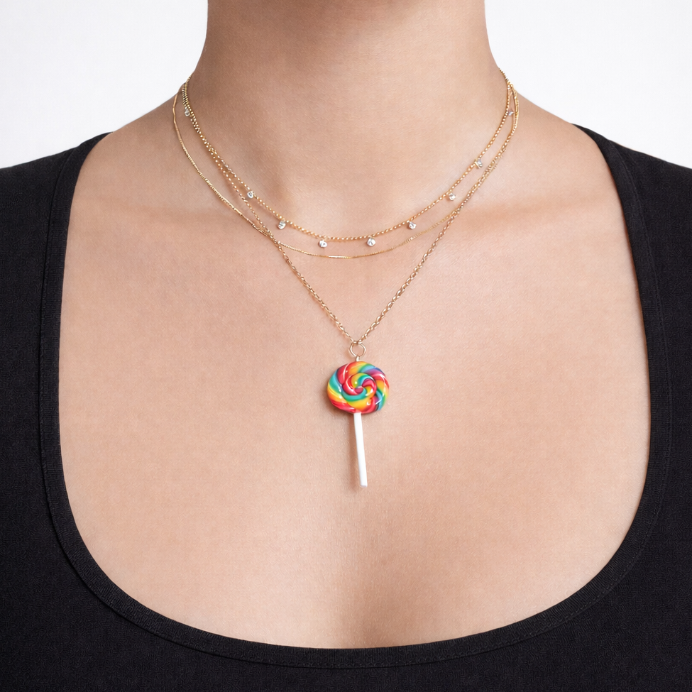 Rainbow Lollipop Necklace