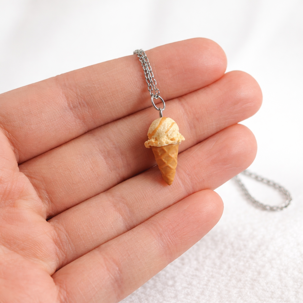 Caramel Swirl Ice Cream Necklace