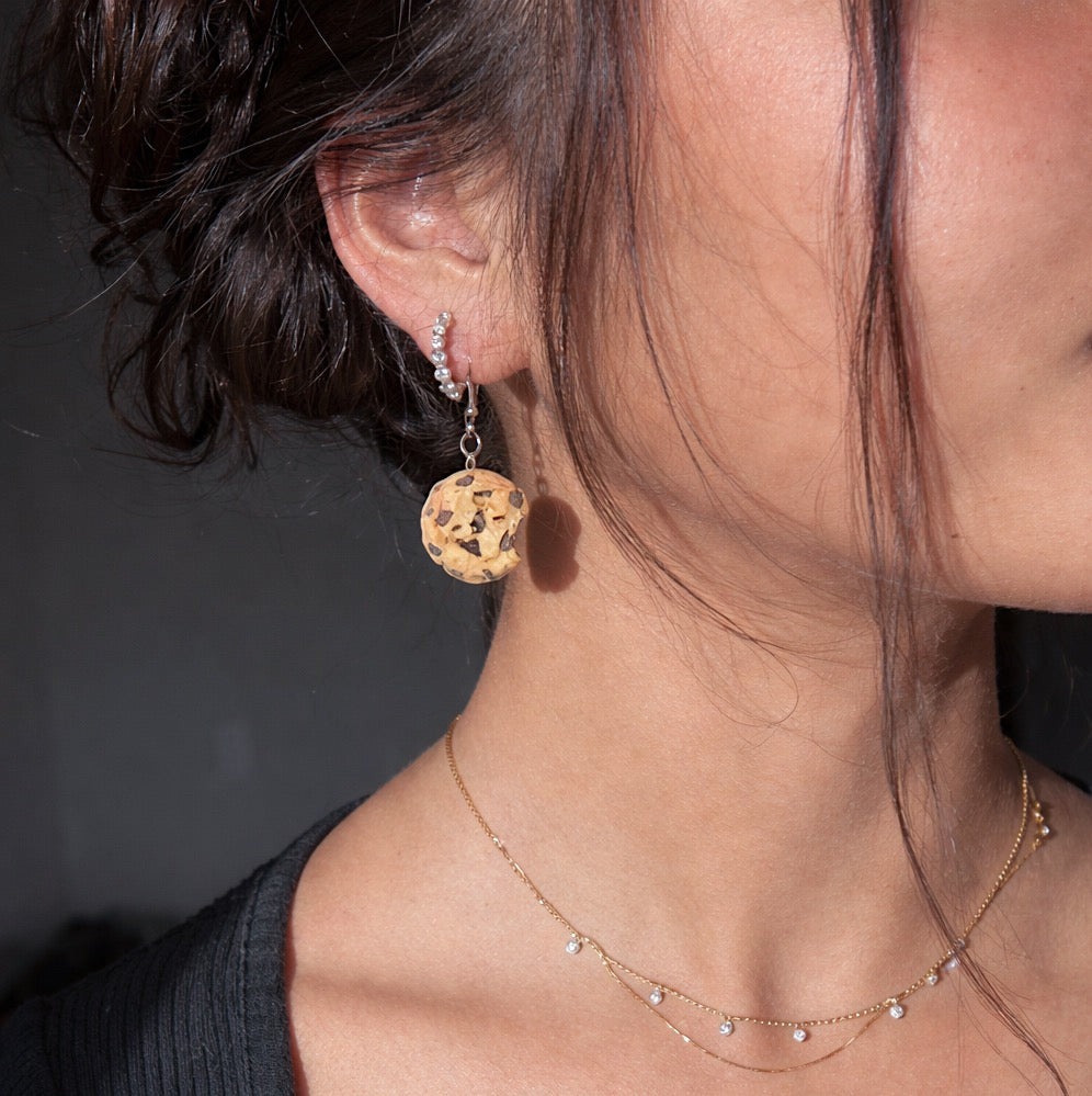 Chocolate Chip Cookie Dangle Earrings
