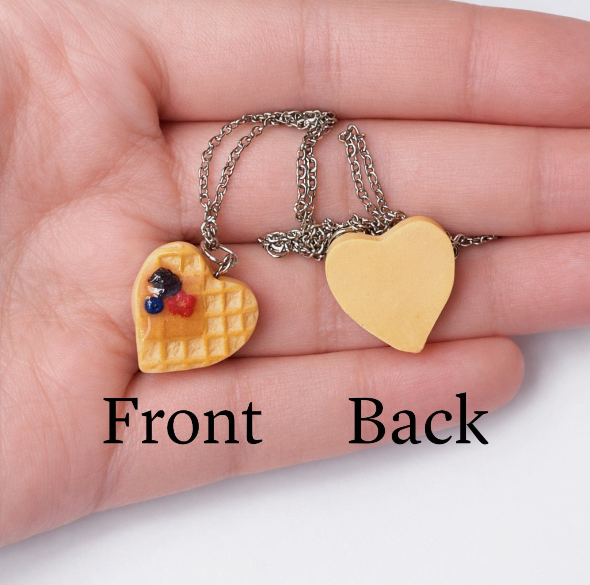 Berry Heart Waffle Necklace