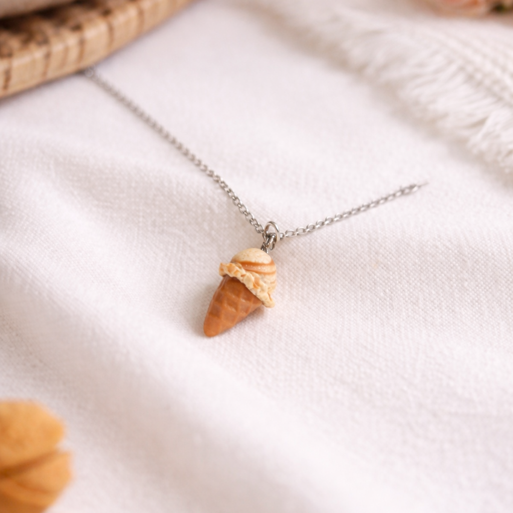 Caramel Swirl Ice Cream Necklace