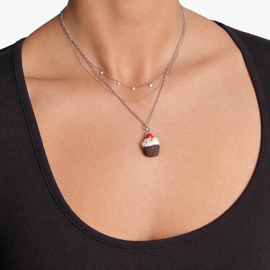 Chocolate Cupcake Necklace