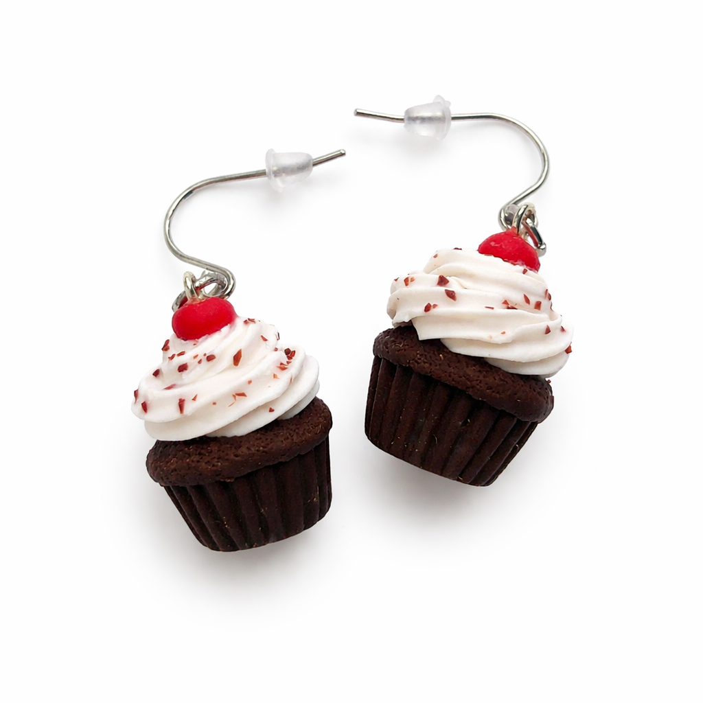 Black Forest Cupcake Earrings
