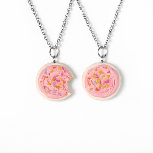 Pink Frosted Sugar Cookie Necklace