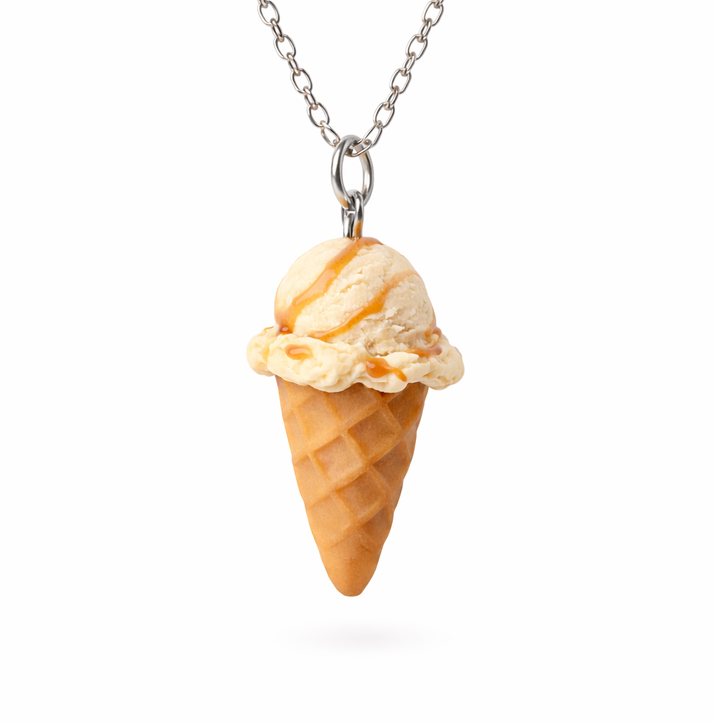 Caramel Swirl Ice Cream Necklace