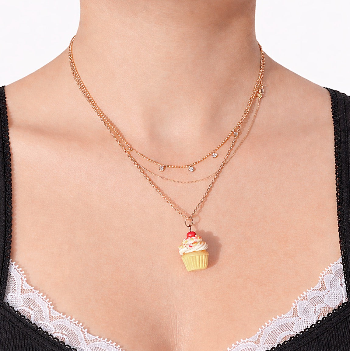 Vanilla Cupcake Necklace