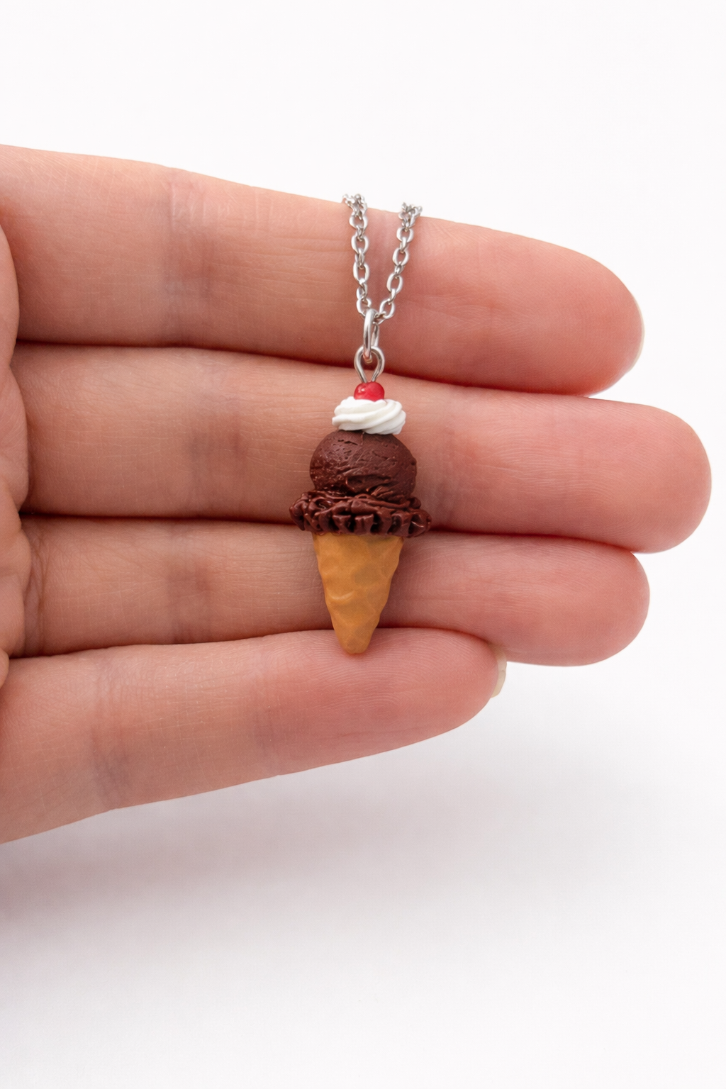 Chocolate Sundae Cone Necklace