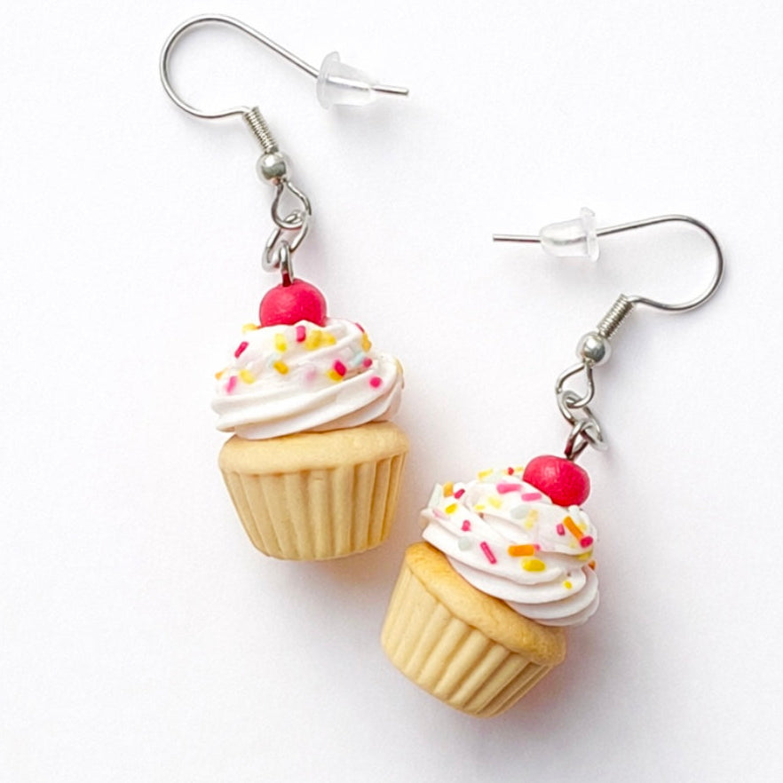 Vanilla Cupcake Dangle Earrings