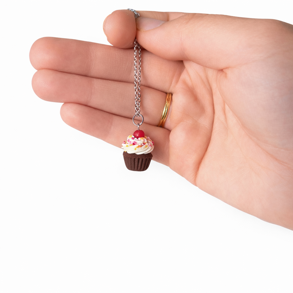 Chocolate Cupcake Necklace