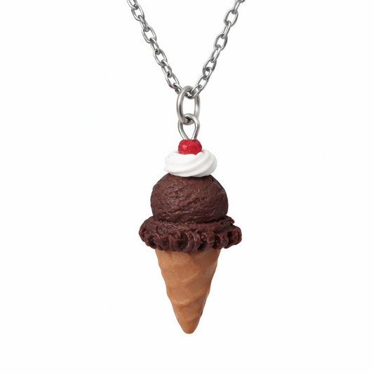 Chocolate Sundae Cone Necklace