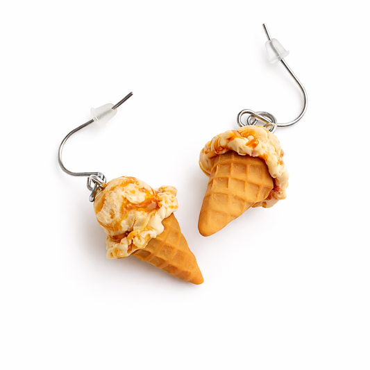 Caramel Swirl Ice Cream Earrings