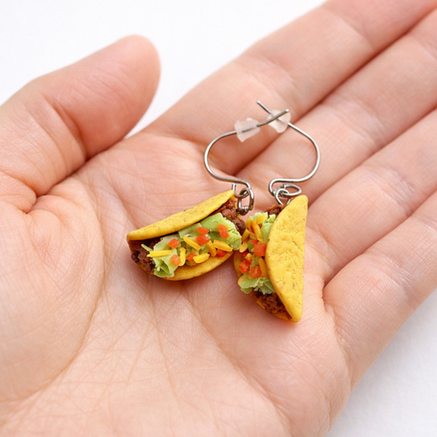 Realistic Taco Earrings