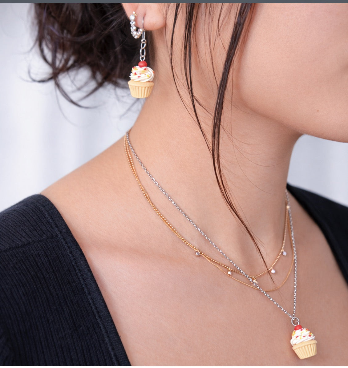 Vanilla Cupcake Dangle Earrings