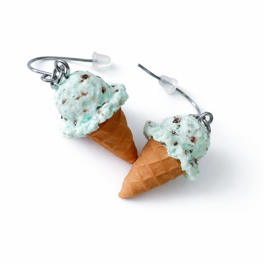Mint Chocolate Chip Ice Cream Earrings